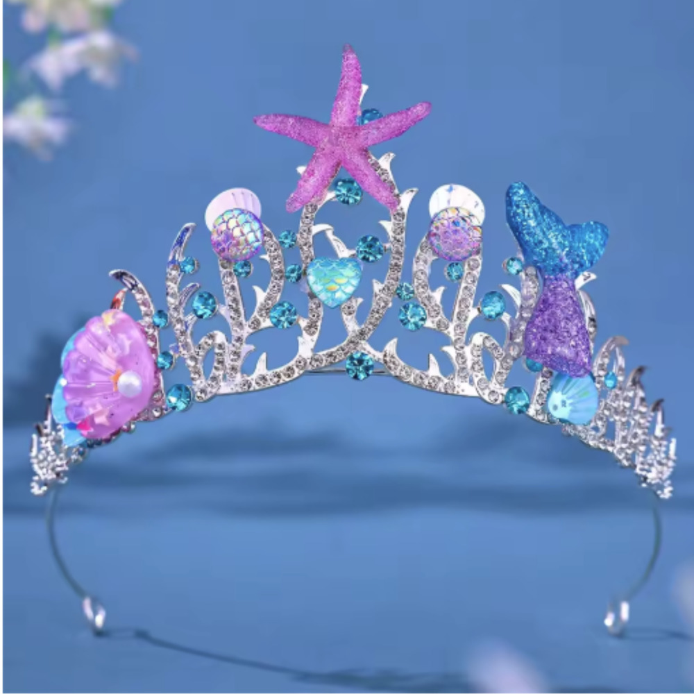 Starfish Mermaid Crown Tiara Ocean Princess Costume Cosplay Hair Accessory - Picture 2 of 8